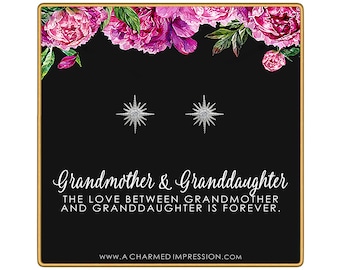 Grandmother & Granddaughter • Unique Gift for Grandma • Infinite Love • Silver • Intentional Keepsake Jewelry - Large CZ Starburst