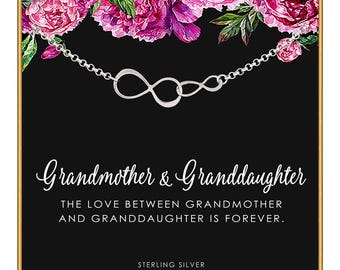 Grandmother Granddaughter Sterling Silver Infinity Bracelet