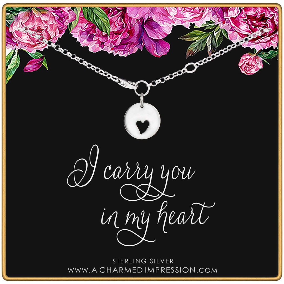 A Charmed Impression I Carry Your Heart in My Heart Sterling Silver Bracelet Memorial Jewelry