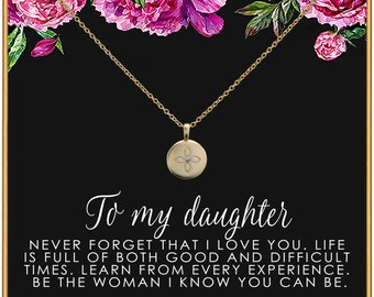 To My Daughter • Inspirational Jewelry • Gifts for Her • From Mom Dad • Ideas for Birthday Christmas Graduation Wedding • Lotus