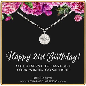 21st Birthday Gift: Diamond CZ Starburst Pendant Necklace
