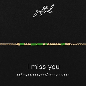 Custom Morse Code Bracelet, I Miss You | Long Distance Friend Gift | Hidden Message Jewelry