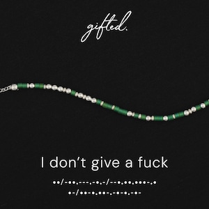 Pulsera personalizada con código Morse, Me importa un carajo / Protege tu paz y empoderamiento personal / Joyería con mensaje oculto