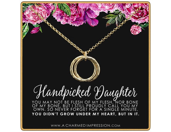 Handpicked Daughter Jewelry for Adopted Child Daughter Gift From Mom Dad Adoption Keepsake Unbiological Mother Father Etsy Canada