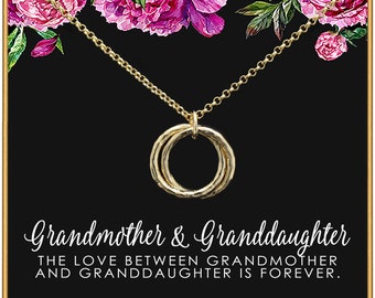 Grandmother & Granddaughter • Unique Gift for Grandma • Infinite Love • Silver • Intentional Keepsake Jewelry - Hammered Linked