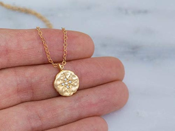 18th Birthday Gifts for Girls Gold Necklace Diamond Starburst