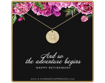 Retirement Gift for Women • Service Appreciation Jewelry • Friend Teacher Nurse Work Colleague • And so the Adventure Begins •