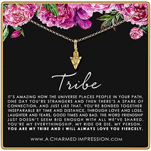 14k Gold Arrowhead Necklace: Friendship Tribe Gift