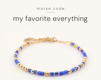 My Favorite Everything Morse Code Bracelet | Daughter Gift from Mom or Dad | Girlfriend or Wife Bracelet | I Love You Jewelry Gift for Her