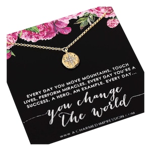 Inspirational Diamond Starburst Necklace: 14k Gold Gift for Mentor