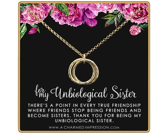 Best Friend Gifts for Women • Unbiological Sister • Christmas Gifts for Women • Stepsister Gifts • Love Friendship • Bonus Sister