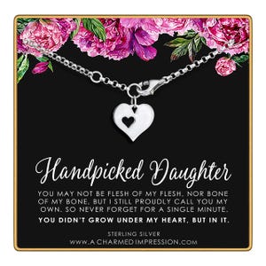 For My Handpicked Daughter • Stepdaughter or Adopted Child Gift • Sterling Silver Bracelet • From Stepmother to Bonus Daughter •