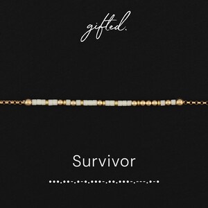 Custom Morse Code Bracelet, Survivor | Emotional Abuse & Mental Health Recovery Gift | Hidden Message Jewelry