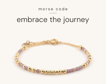 Embrace the Journey Morse Code Bracelet | 2027 Graduation Gift | Retirement Gift for Women | Going Away Gift | New Beginnings Gift