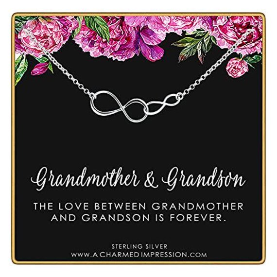 Grandmother Grandson Gifts • Silver Grandma Grandson Necklace