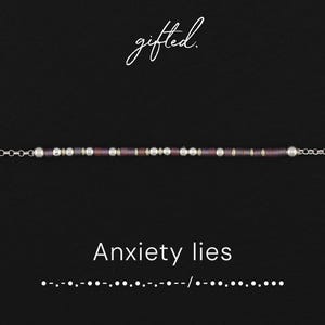 Individuelles Morsecode-Armband, Lügen über Angstzustände | Rollendes Perlen-Fidget | Geschenk zur Sensibilisierung für psychische Gesundheit | Schmuck mit versteckter Botschaft