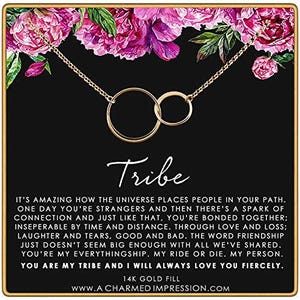 Thinking of You Gifts for Women • 14k Gold • Tribe Friendship Necklace • Best Friend Gifts • You are My Person Necklace • Long