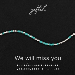 Custom Morse Code Bracelet, We Will Miss You | Retirement & Going Away Gift | Hidden Message Jewelry
