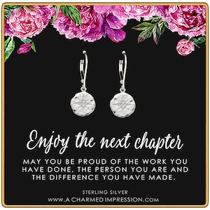 Retirement Gift for Women • Enjoy the Next Chapter • Diamond Starburst Earrings • Congratulations • You'll be Missed • Be Proud