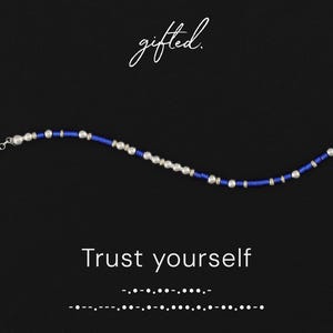 Pulsera personalizada con código Morse, Confía en ti mismo/Regalo para la autoconfianza y la seguridad interior/Joyas con mensaje oculto