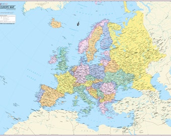 Europe Continent Map Wall Poster