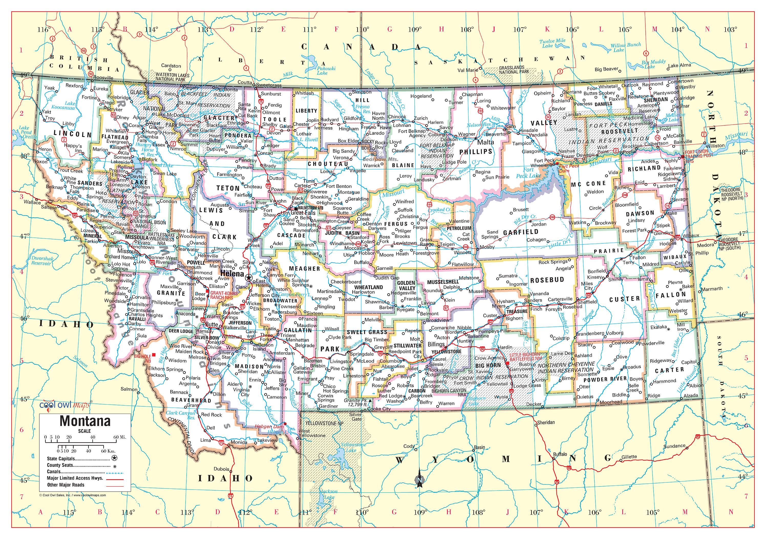 Montana Political Map