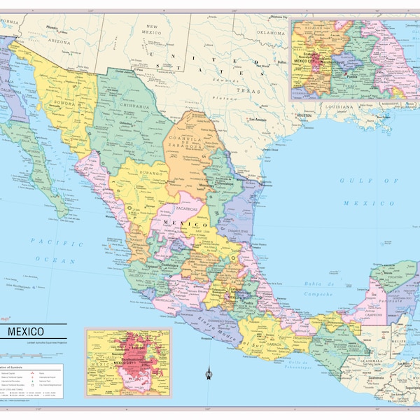 Mexico Wall Map Poster