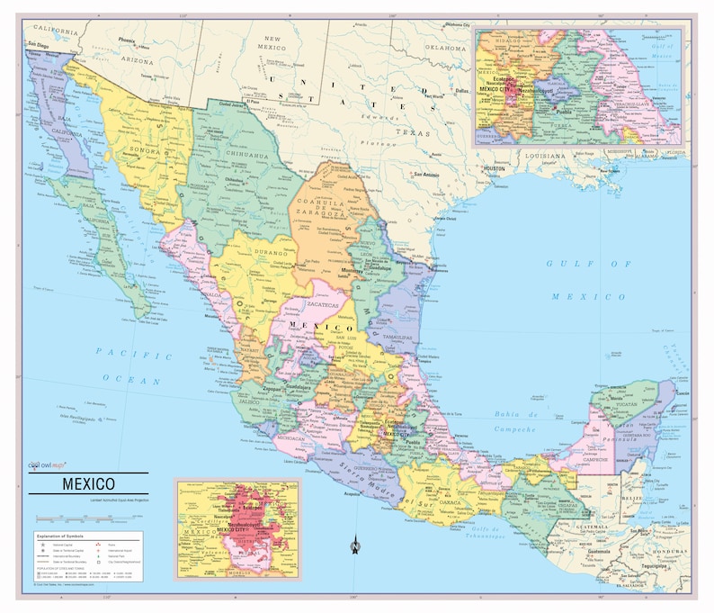 Mexico Wall Map Poster image 1