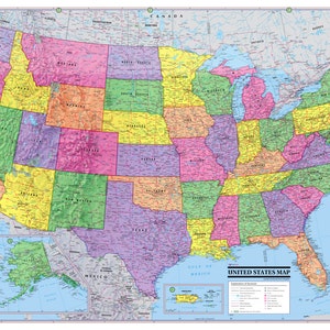 UNITED STATES Wall Map USA Poster