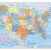 UNITED STATES Wall Map USA Poster Large Print | Etsy