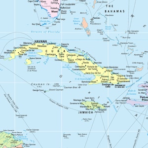 Bright Colorful Caribbean Map - Educational & Decorative Wall Art