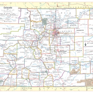 Colorado State Wall Map Large Print Poster