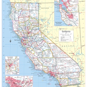 California State Wall Map Large Print Poster - 24&quot;x30&quot;