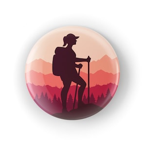 Hiker Gal Button