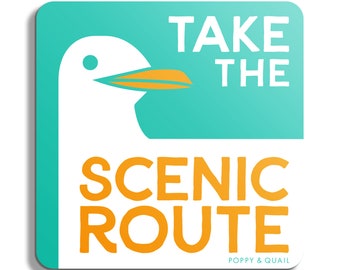 Take the Scenic Route Seagull Sticker | Waterproof Vinyl Sticker