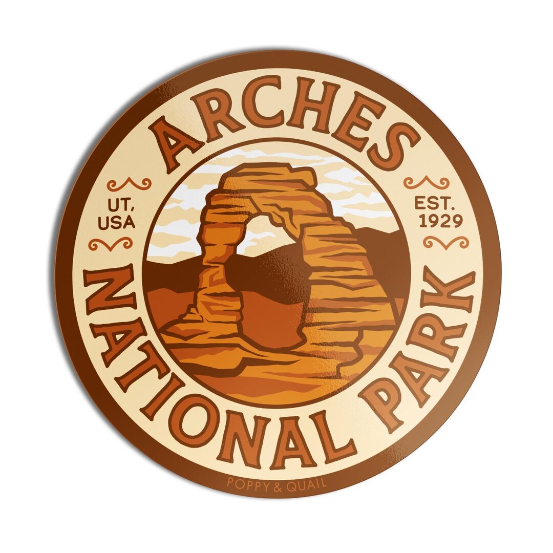 Arches National Park Emblem Sticker | Waterproof Vinyl Sticker - Etsy