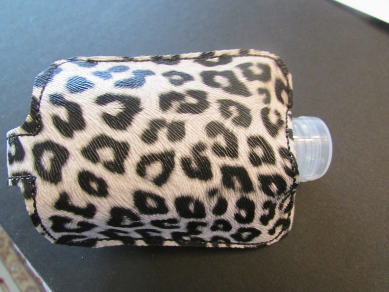 2 oz Faux Vegan Leather Leopard Handmade Embroidered FOB