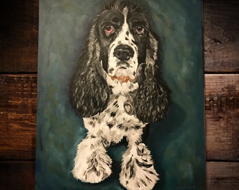 Cocker Spaniel Dog Oil Painting on canvas