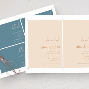 Minimal Wedding Invitation Template Terracotta Desert Colorblock RSVP ...