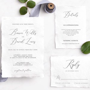 Calligraphy Classic Romantic Invitation Suite Printable Template DIY Instant Download image 2