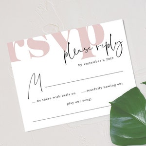 Printable Wedding Invitation Suite RSVP Info Card Typography Modern Handwritten Script image 4