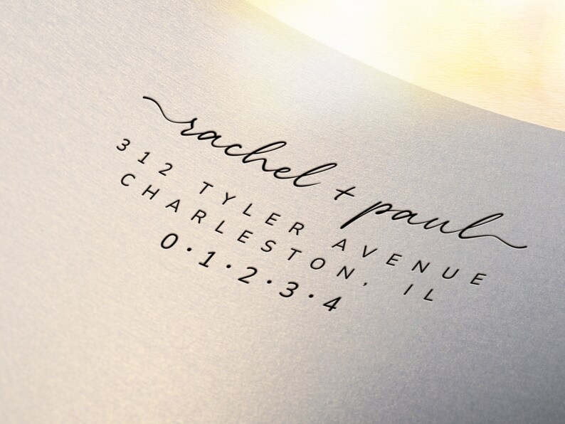 Customizable Script Font Return Address Stamp Custom Script Return Address Stamp: Wood Mounted Rubber, Wedding Stamp ...
