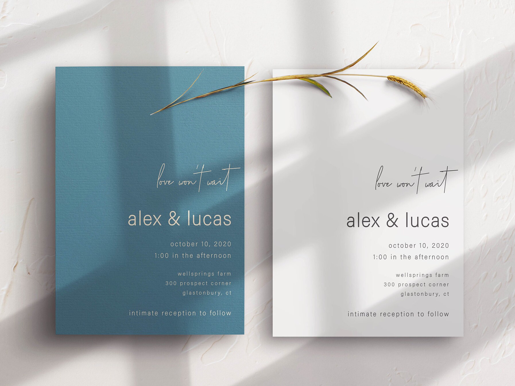 Minimal Wedding Invitation Template Terracotta Desert Colorblock RSVP ...