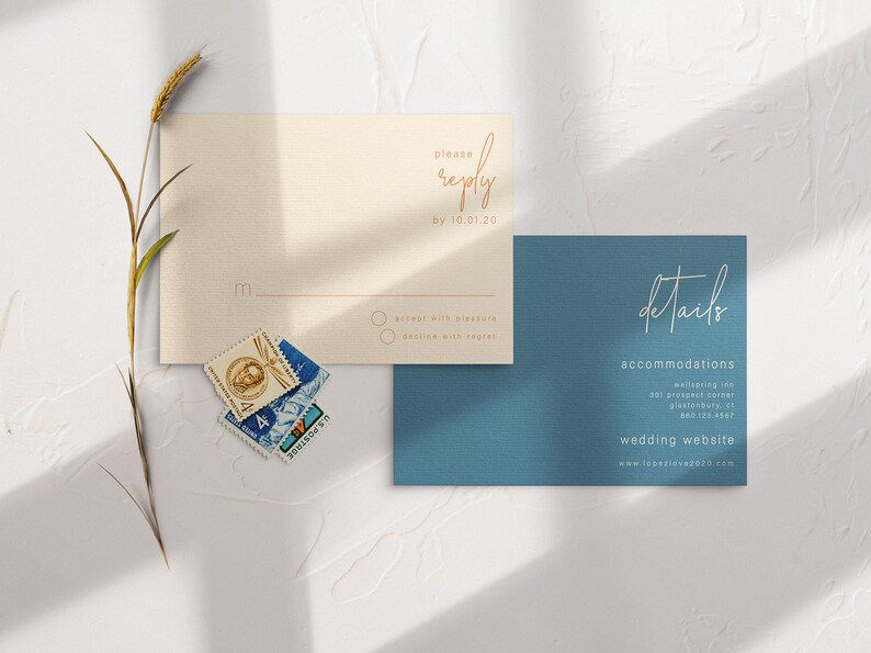 Minimal Wedding Invitation Template Terracotta Desert Colorblock RSVP ...