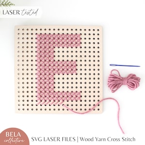 SVG Cross Stitch Practice Board voor lasersnijden, mijn eerste borduursteken kindernaaiproject, Craft Kit Modern DIY, Glowforge-bestand