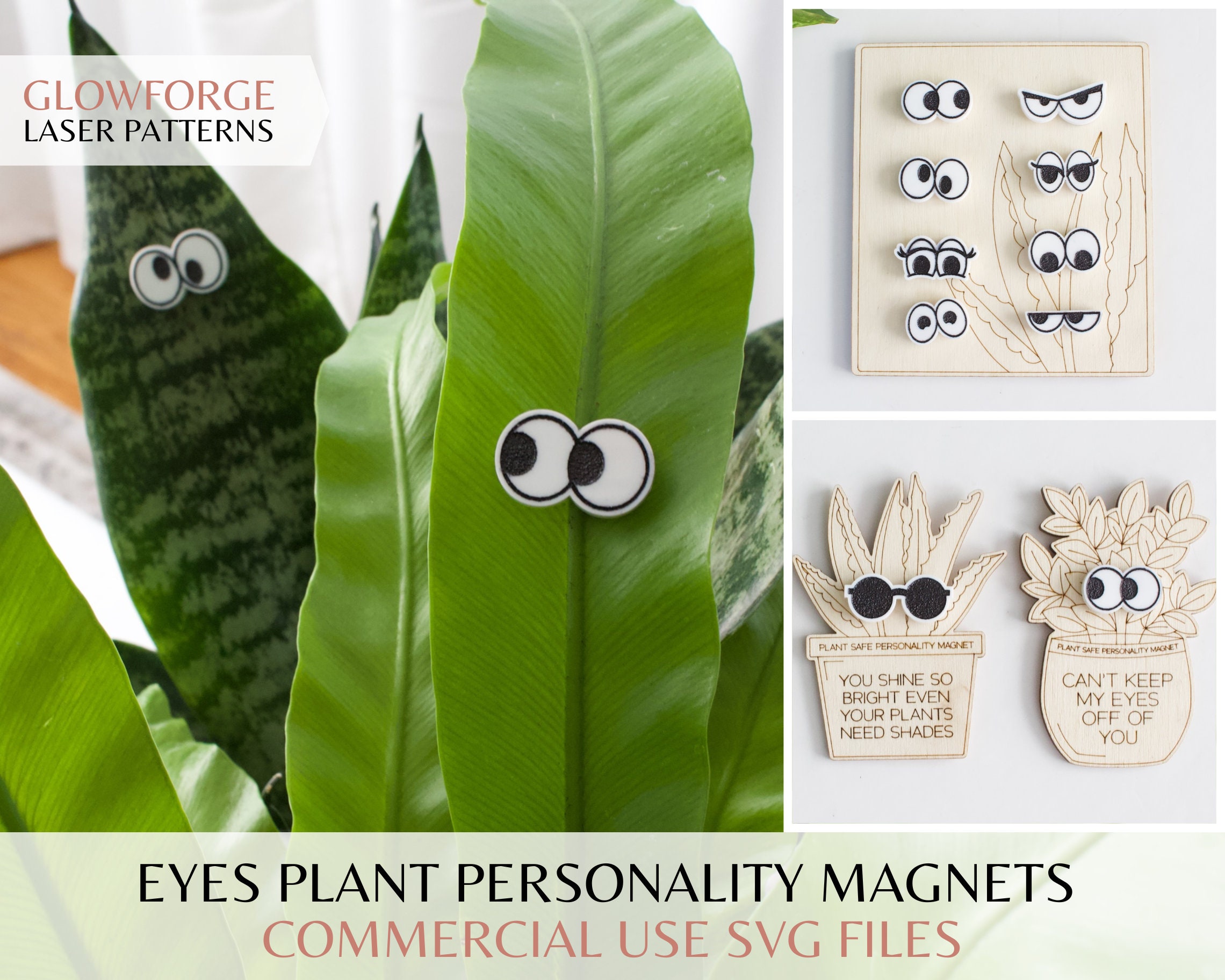 EIRZNGXQ Plant Magnets Eyes for Potted Plants, Funny Plant Safe Magnet Pins  Charms, House Plant Accessories, for Plant Lovers