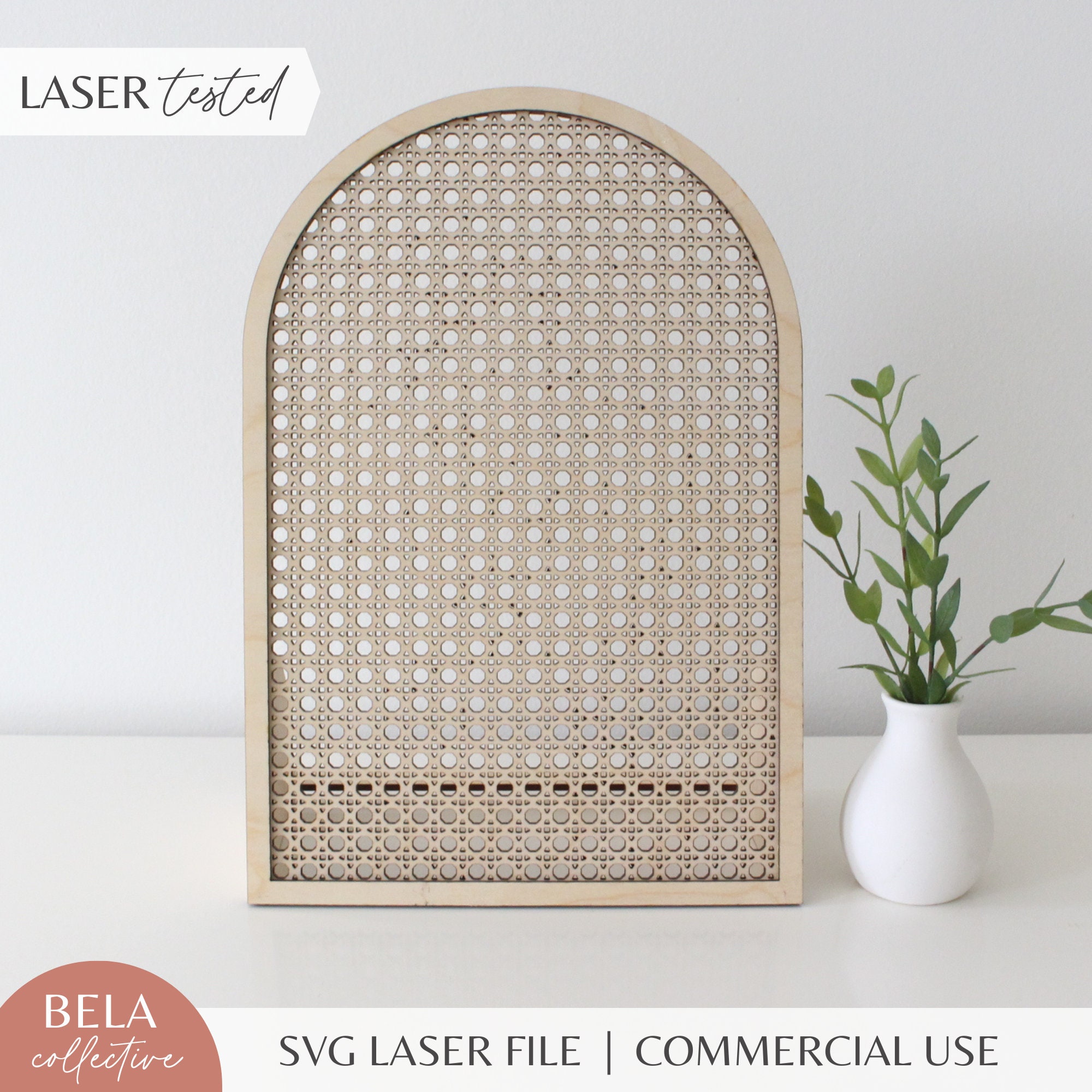 SVG Medium Rattan Cane Arch Earring Display Stand, Laser Cut File for ...