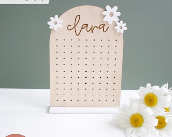 SVG Daisy Arch Earring Stand | Laser Cut File for Glowforge | Personalized Jewelry Holder | Stud Dangle Earrings | Wood Acrylic Minimalist