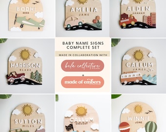 Adventure Baby Name Sign SVG Set: Laser Cut File