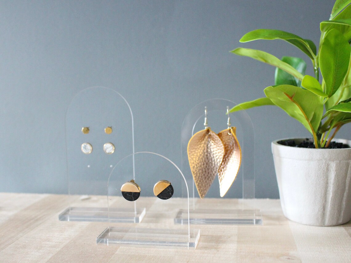 Mini Earring Stands SVG Laser Cut File for Stud Etsy